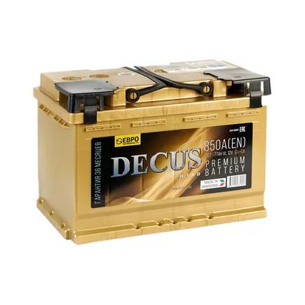 DECUS Золото 6CT-77VL 77 A/h 850 А R+ 278x175x190 мм
