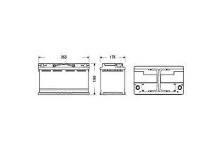 ELAB +EFB 100 A/h 880 A R+ 353x175x190 мм