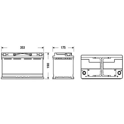 ELAB +EFB 100 A/h 880 A R+ 353x175x190 мм