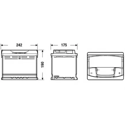 РУСБАТ 60 A/h 480 A R+ 6СТ-60 Евро 242x175x190 мм