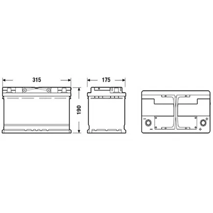 Solite AGM 80 A/h 800 A R+ 315x175x190 мм