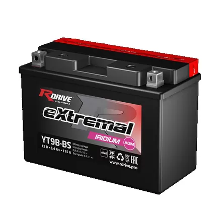 RDrive eXtremal Iridium YT9B-BS 8 A/h 115 А L+ 150x70x105 мм