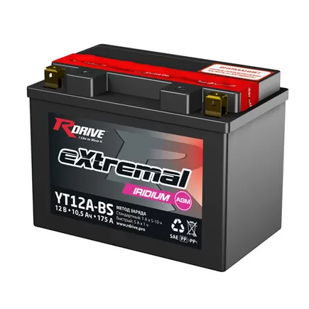 RDrive eXtremal Iridium YT12A-BS 10 A/h 175 A L+ 150x87x105 мм