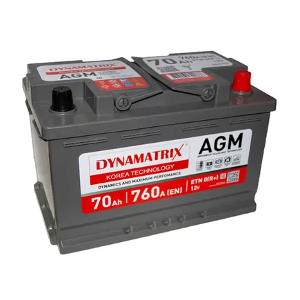 Dynamatrix-Korea DEK700 AGM 70 A/h 760 А R+ 278x175x190 мм