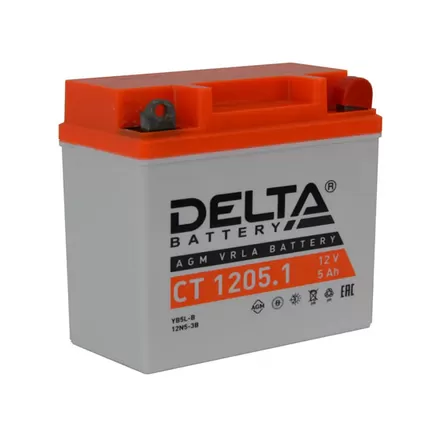 Delta AGM СТ 1205.1 (5 A/h 65A R+) 120x60x130 мм
