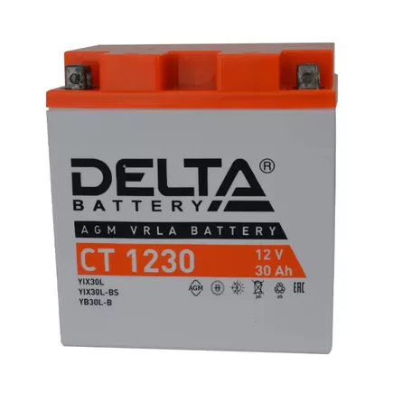 Delta AGM СТ 1230 30 A/h 300 A R+ 166x126x175 мм
