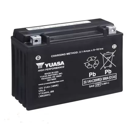 YUASA YTX24HL-BS 21 A/h 350 A R+ 205x87x162 мм