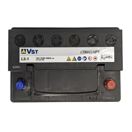 VST Стандарт L3-1 74 A/h 680 A R+ 278x175x190 мм