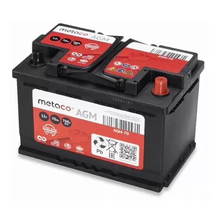 Metaco AGM 70 A/h 760 А R+ 278x175x190 мм
