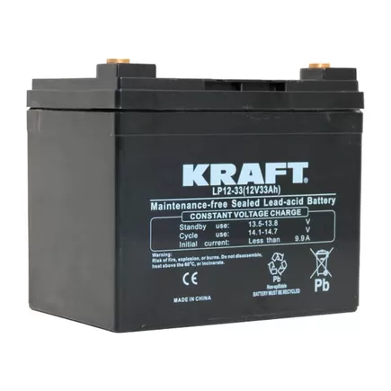 Kraft 12V-33 AH (12В/33 А·ч) 195×130×164 мм