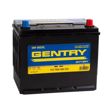 Gentry Asia 70 A/h 580 A R+ (80D26L) 260x175x200(220) mm