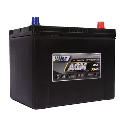 VST AGM 6СТ-75.0 VRLA D26 75 A/h 700 A R+ 260x175x220 мм