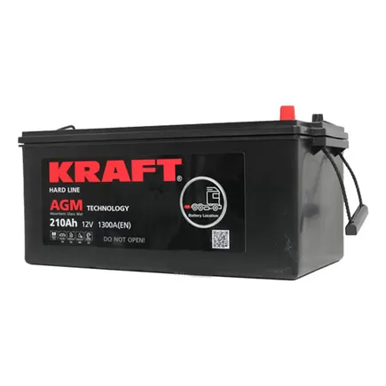Kraft AGM 210 A/h 1300 А L+ 518x275x223 мм