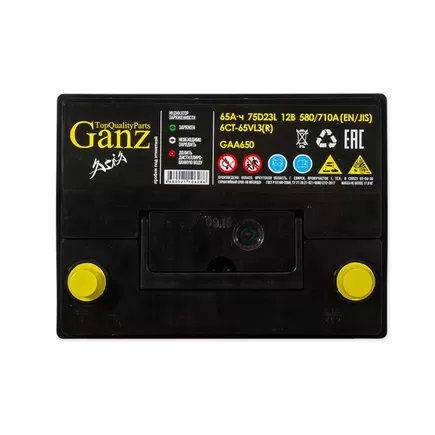 Ganz Asia 65 A/h 580 A R+ 230x170x220 мм