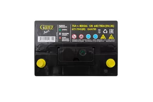 Ganz Asia 75 A/h 640 A R+ 260x175x225 мм