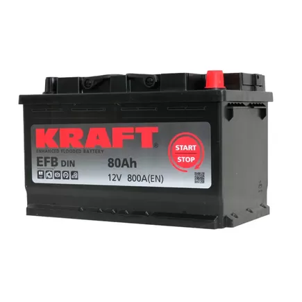 Kraft EFB Start&Stop 80 A/h 800 A R+ 315x175x190 мм