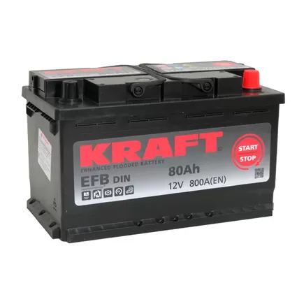 Kraft EFB Start&Stop 80 A/h 800 A R+ 315x175x190 мм