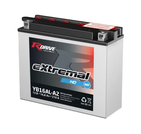RDrive eXtremal HD YB16AL-A2 16 A/h 210 A R+ 205х70х162 мм