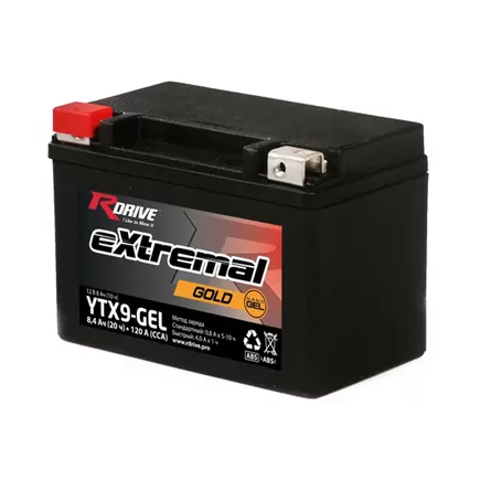 RDrive Extremal Gold YTX9-GEL 8 A/h 120 A L+ 150x87x105 мм