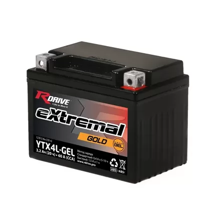 RDrive Extremal Gold YTX4L-GEL 3 A/h 60 A R+ 113x70x85 мм