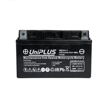 UniPlus AGM EBZ10-4-1 8.6 A/h 160 A L+ YTZ10S 150x86x94 мм
