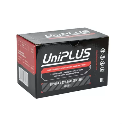 UniPlus AGM EBZ10-4-1 8.6 A/h 160 A L+ YTZ10S 150x86x94 мм
