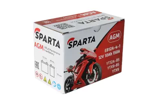 Sparta AGM EB12A-4-1 10 A/h 150 A L+ YT12A-BS, YTX9-BS, YTX9 151x88x105 мм
