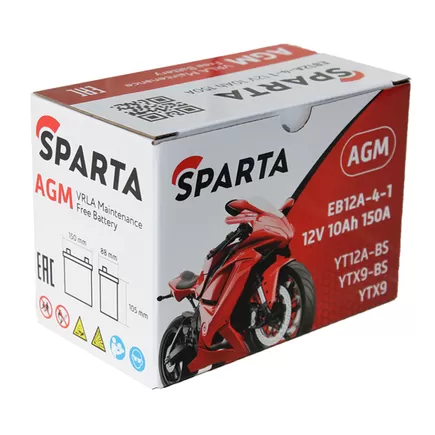 Sparta AGM EB12A-4-1 10 A/h 150 A L+ YT12A-BS, YTX9-BS, YTX9 151x88x105 мм