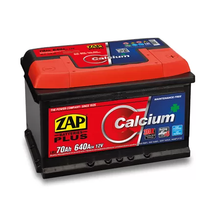 Zap Calcium Plus 70 A/h 640 A R+ (Низкий) 278х175х175 мм
