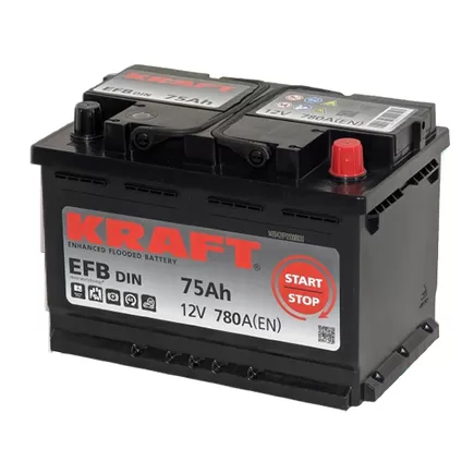 Kraft EFB Start&Stop 75 A/h 780 A R+ 278х175х190 мм