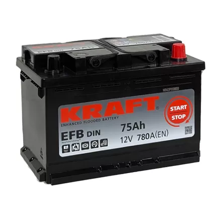 Kraft EFB Start&Stop 75 A/h 780 A R+ 278х175х190 мм