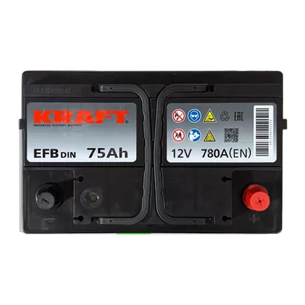 Kraft EFB Start&Stop 75 A/h 780 A R+ 278х175х190 мм