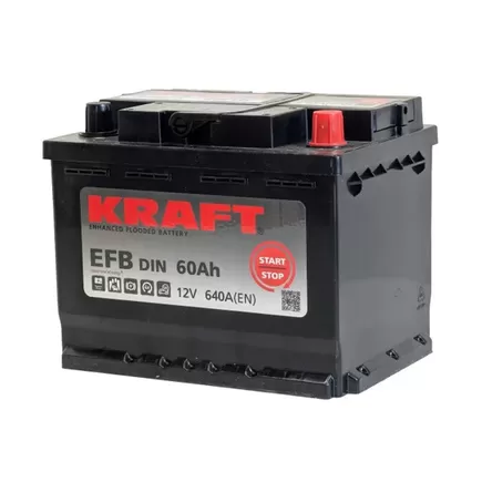 Kraft EFB Start&Stop 60 A/h 640 A R+ 242х175х190 мм