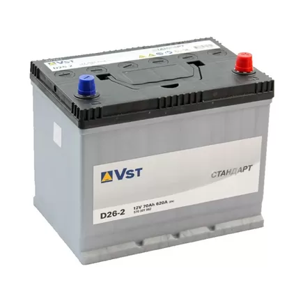 VST Стандарт D26-2 70 A/h 620 A JR+ 260x175x220 мм
