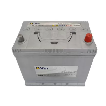 VST Silver 6СТ-77 D26 77 A/h 700 A R+ 260x175x200 мм