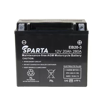 Sparta AGM EB20H-3 20 A/h 280 A R+ YTX20HL-BS, YTX20L-BS, YB16L-B, YB18L-A 177x88x156 мм