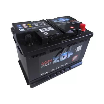 ZDF AGM VRL3 70 A/h 780 А R+ 278x175x190 мм