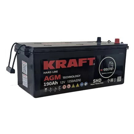 Kraft AGM 190 A/h 1350 А L+ 480x223x223 мм
