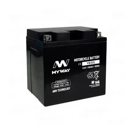 MyWay YB30L-BS 30 A/h 350 A R+ 166x126x175 мм