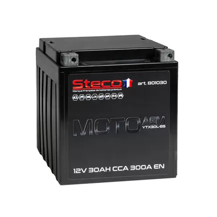 Steco Moto AGM YTX30L-BS 30 A/h 300 A R+ 166x126x175 мм