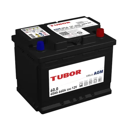 Tubor AGM 60 A/h 660 A R+ 333x175x190 мм