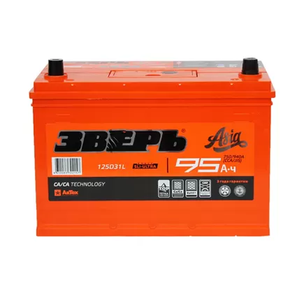 Зверь 125D31L 95 A/h 930 A R+ 310x175x225 мм