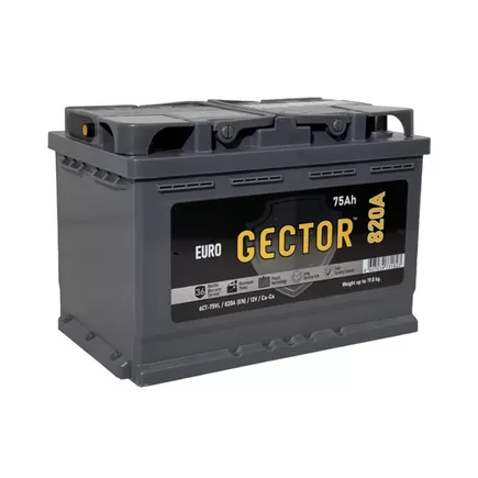 Gector 75 R 75 A/h 820 A R+ 278x175x190 мм