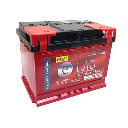 E-Lab 6CT-65 65 A/h 620 A R+ 242x175x190 мм