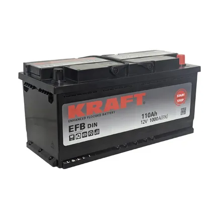 Kraft EFB Start&Stop 110 A/h 1000 A R+ 393x175x190 мм