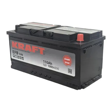 Kraft EFB Start&Stop 110 A/h 1000 A R+ 393x175x190 мм
