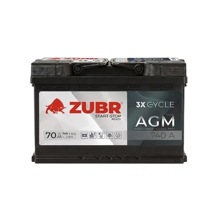 Zubr AGM 70 A/h 740 A R+ 278x175x190 мм