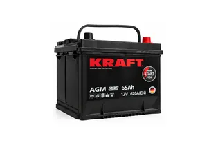 Kraft AGM 65 A/h 620 A R+ 230x175x220 мм