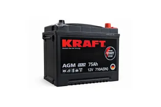 Kraft AGM 75 A/h 710 A R+ 260x175x220 мм